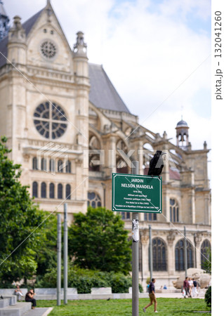 Historic Saint Eustache Church and Nelson Mandela Square in Paris France 132041260