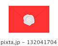 Christmas red envelope sealed with snowflake wax stamp, festive winter correspondence concept 132041704