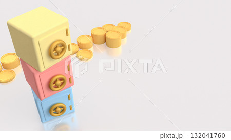 The Safe deposit box for Earn or Business concept 3d Rendering. The Safe deposit box for Earn or Business concept 3d Rendering. 132041760
