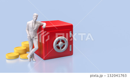 The Safe deposit box for Earn or Business concept 3d Rendering. 132041763