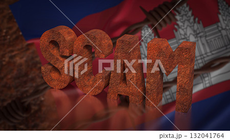 The Scam and Cambodia flag for Background 3d Rendering. The Scam and Cambodia flag for Background 3d Rendering. 132041764