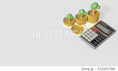The Tree and coins for Earn or Business concept 3d Rendering. 132041766