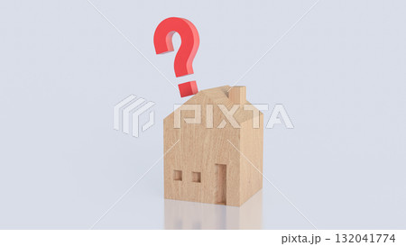 The House on Red Question mark for Property or real estate concept 3d Rendering. 132041774