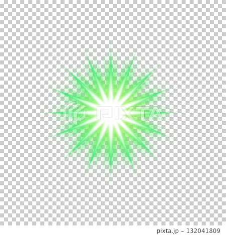 透明背景上的亮綠色輻射光設計 132041809