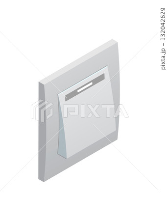 White light switch floating in mid air on white background_stock illustration White light switch floating in mid air on white background_stock illustration 132042629