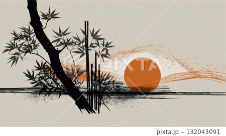 年賀状デザイン Continuous-Line Ritual 年賀状デザイン Continuous-Line Ritual 132043091