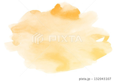 水彩のオレンジ色の抽象的な形 132043107