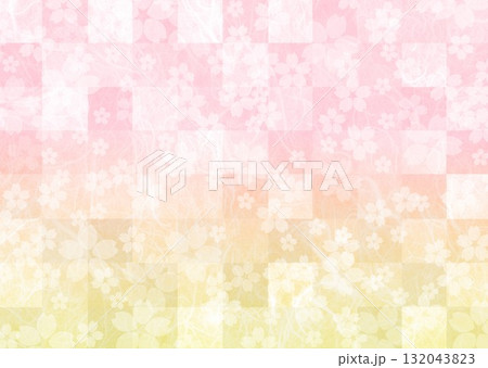 毛足のあるピンク色の和紙に格子柄に花柄 毛足のあるピンク色の和紙に格子柄に花柄 132043823