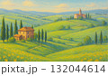 トスカーナの丘の春 132044614