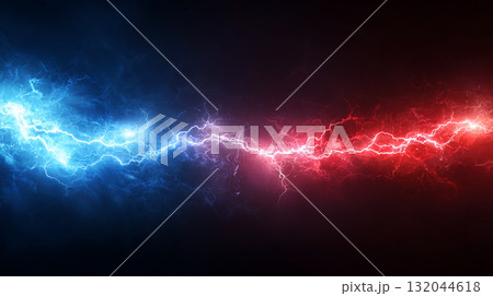 稲妻が走るダイナミックなエネルギー（エンターテイメント、ビジネス・競争・課題、音楽、デザイン、医学） 132044618