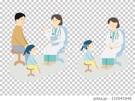 小児科の診察風景イラスト 小児科の診察風景イラスト 132045846