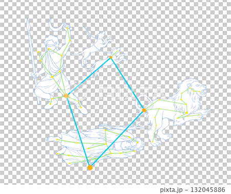 春季鑽石色線描插畫 春季鑽石色線描插畫 132045886