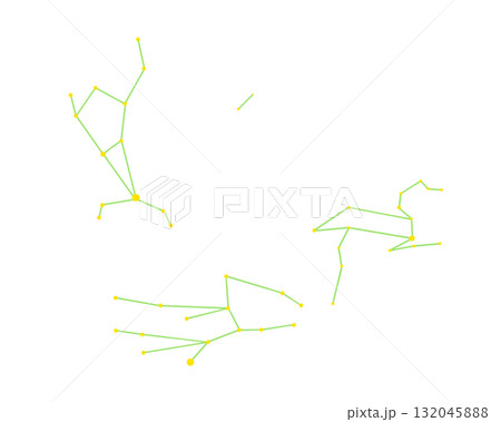 春のダイヤモンド(星座線)のカラー線画イラスト 春のダイヤモンド(星座線)のカラー線画イラスト 132045888