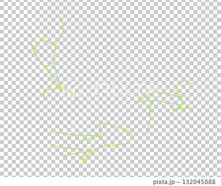 Color line drawing illustration of the Spring Diamond (constellation line) 132045888