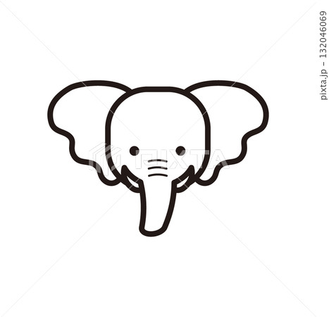 ゾウ(白黒) ゾウ(白黒) 132046069