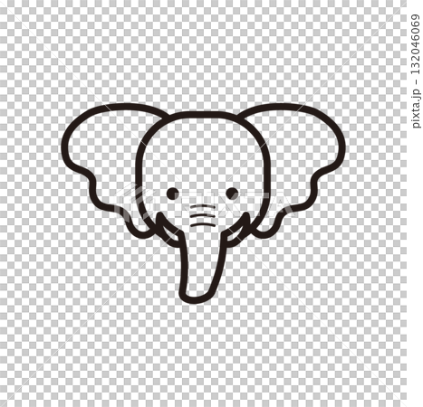 ゾウ(白黒) ゾウ(白黒) 132046069