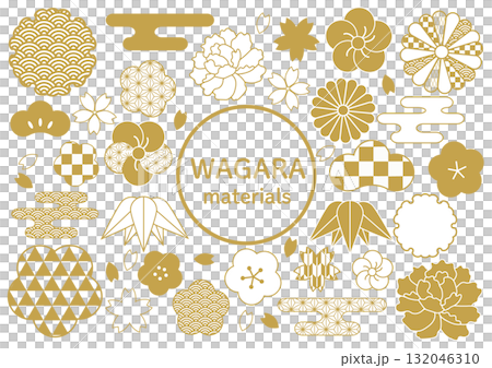 Japanese pattern set: Frequently used materials Japanese pattern set: Frequently used materials 132046310