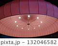 Elegant modern pink chandelier creating a stylish interior 132046582