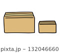 大きい段ボール箱と小さい段ボール箱 132046660