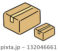 大きさの違う二つの段ボール箱のイラスト 132046661