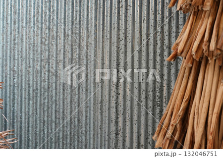 zinc wall texture background,  galvanized metal panel sheeting.                                132046751