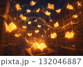 宙に浮かぶ本たち 132046887