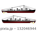 駆逐艦のイラスト 132046944