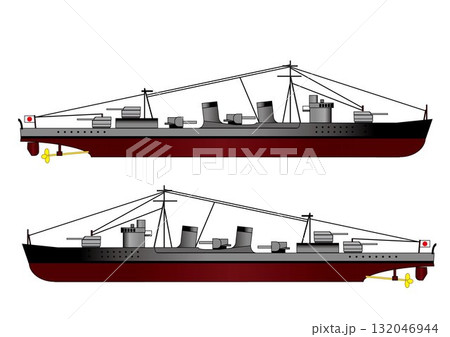 駆逐艦のイラスト 駆逐艦のイラスト 132046944