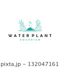 Aquarium concept logo seaweed underwater plants where fish live simple and elegant design for brand and poster template illustration 132047161