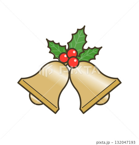 ヒイラギがついたクリスマスベル 132047193