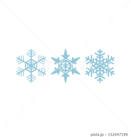 シンプルな雪の結晶のイラスト 132047199