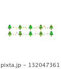 クリスマスツリーの飾りの罫線 132047361