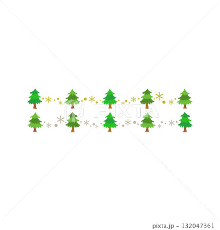 クリスマスツリーの飾りの罫線 132047361