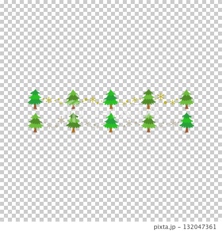 クリスマスツリーの飾りの罫線 132047361