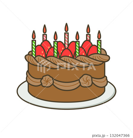 チョコレートのデコレーションケーキ 132047366