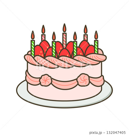 イチゴのデコレーションケーキ イチゴのデコレーションケーキ 132047405