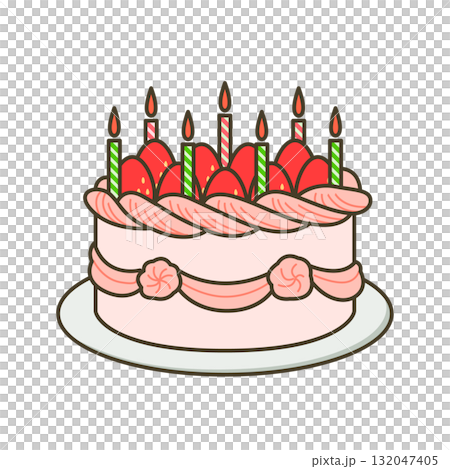 イチゴのデコレーションケーキ イチゴのデコレーションケーキ 132047405