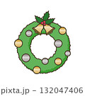 クリスマスリースのイラスト 132047406