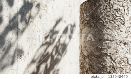 Texture and shadow play on a rustic wall design 132048440