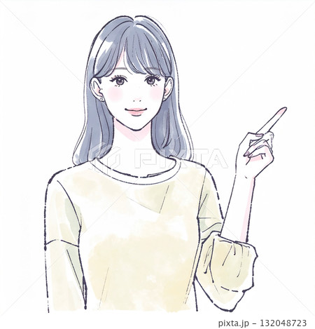 水彩画・手描き風の女性・女の子のイラスト素材のイラスト素材