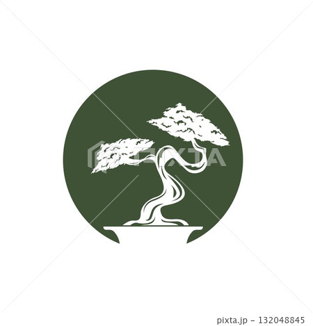 circle bonsai brand logo icon vector element design circle bonsai brand logo icon vector element design 132048845