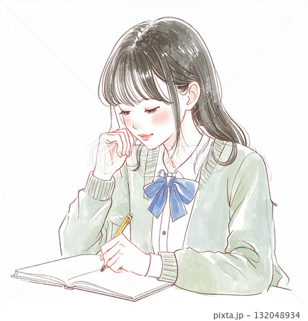 水彩画・手描き風の女性・女の子のイラスト素材のイラスト素材