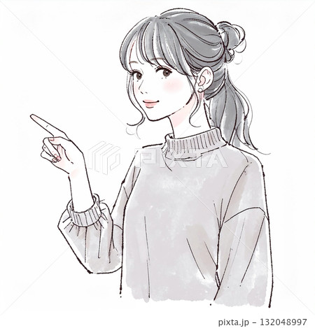 水彩画・手描き風の女性・女の子のイラスト素材のイラスト素材