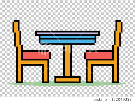 8 bit pixel dining table. Interior game assets in vector illustrations. 8 bit pixel dining table. Interior game assets in vector illustrations. 132049352