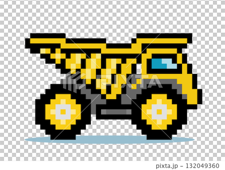 8 bit Pixel big truck. Car pixels in Vector illustration for game asset or cross stitch pattern. 132049360