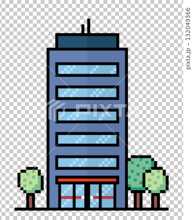 8-bit pixel icon high building in vector illustrations for game assets and web icons 132049366