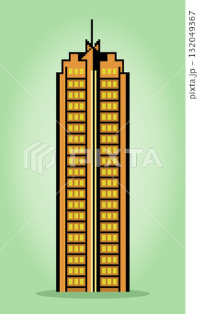8-bit pixel icon high building in vector illustrations for game assets and web icons 132049367