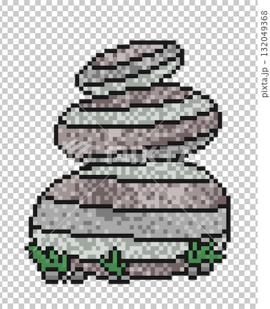 8 bit pixel stone stack, in vertical view. for game assets and cross stitch patterns in vector illustrations. 8 bit pixel stone stack, in vertical view. for game assets and cross stitch patterns in vector illustrations. 132049368