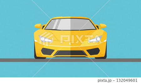 疾走感を放つ黄色のスーパーカー 132049601