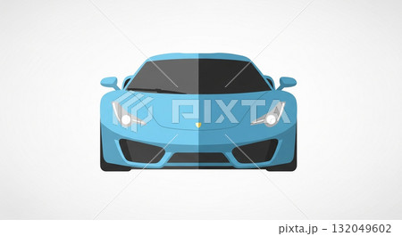 正面から魅せる水色スーパーカー 132049602